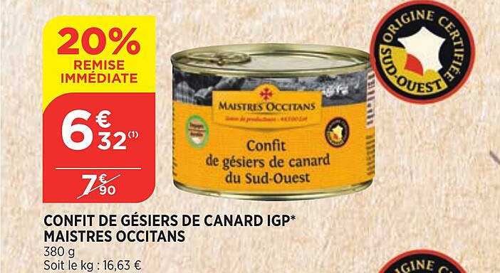 confit de gésiers de canard igp maistres occitans