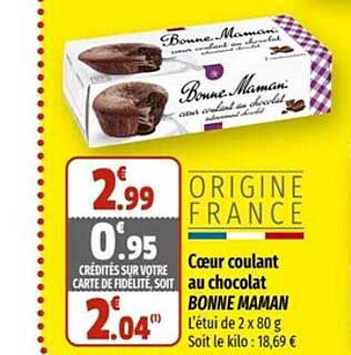 cœur coulant au chocolat bonne maman