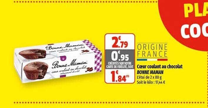 cœur coulant au chocolat bonne maman