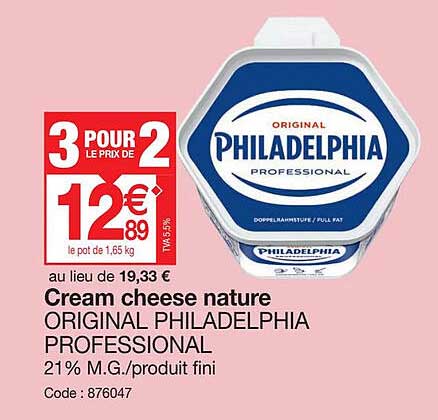 cream cheese nature original philadelphia professional