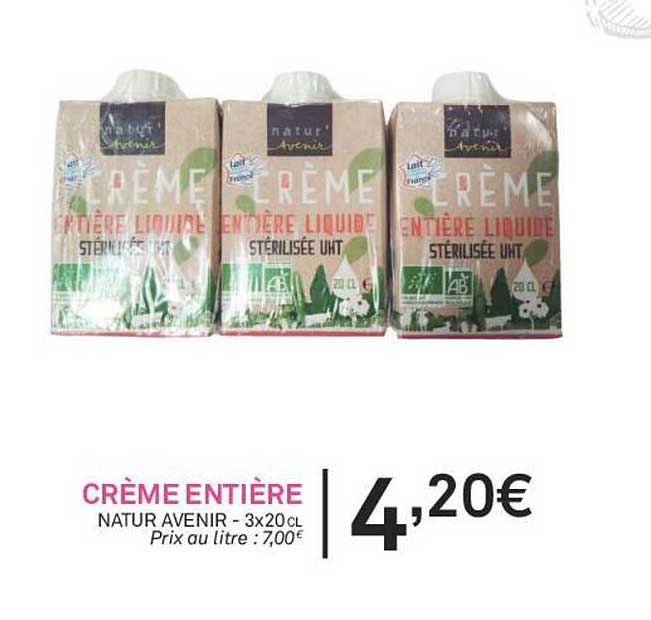 crème entière natur avenir
