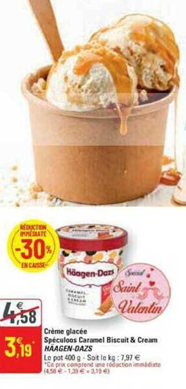 crème glacée spéculoos caramel biscuit & cream häagen-dazs