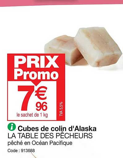 cubes de colin d'alaska la table des pêcheurs