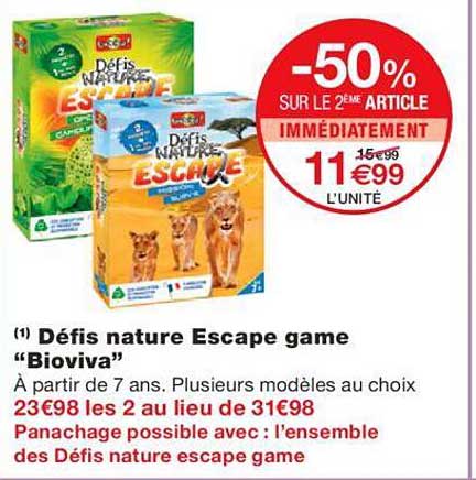 défis nature escape game "bioviva"