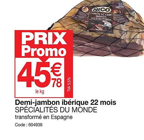 demi-jambon ibérique 22 mois spécialités du monde