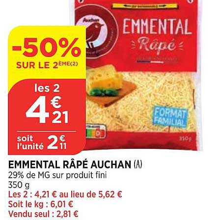 Emmental Râpé Auchan