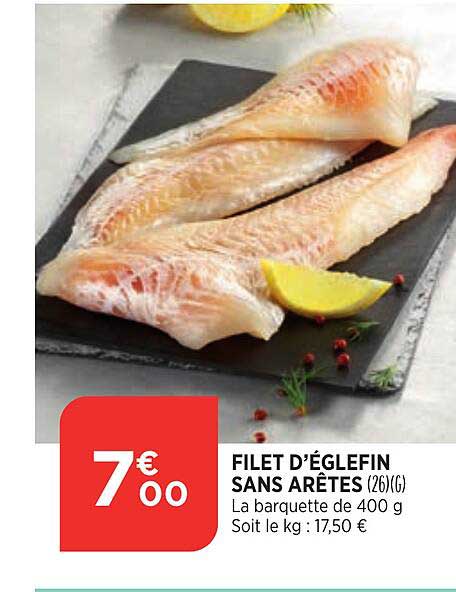 filet d'églefin sans arêtes