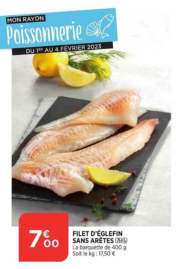 filet d'églefin sans arêtes