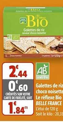 galettes de riz choco noisette le réflexe bio belle france