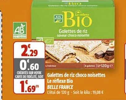 galettes de riz choco noisettes le réflexe bio belle france