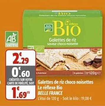 galettes de riz choco noisettes le réflexe bio belle france