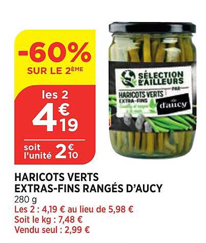 haricots verts extra-fins rangés d'aucy