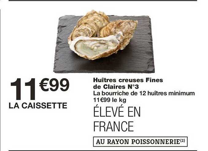 Huîtres Creusés Fines De Claires N°3