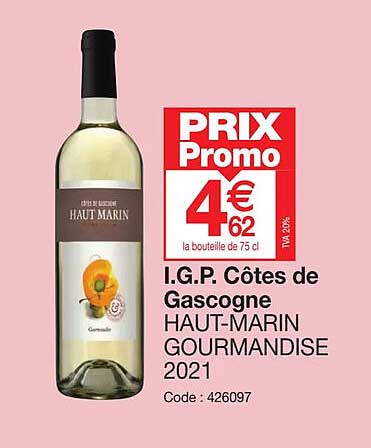 i.g.p. côtes de gascogne haut-marin gourmandises 2021