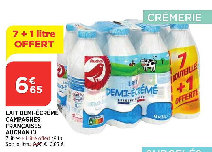 lait demi-écrémé campagnes françaises auchan