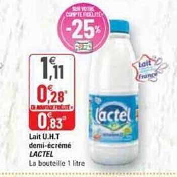 lait u.h.t. demi-écrémé lactel