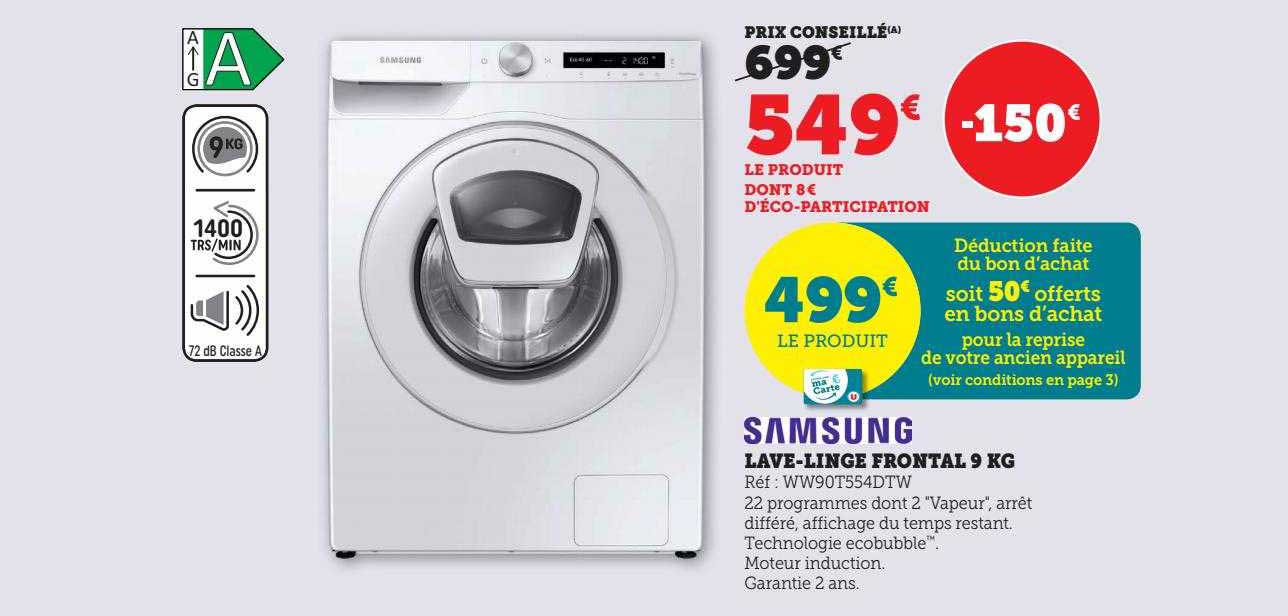 lave-linge frontal 9 kg samsung