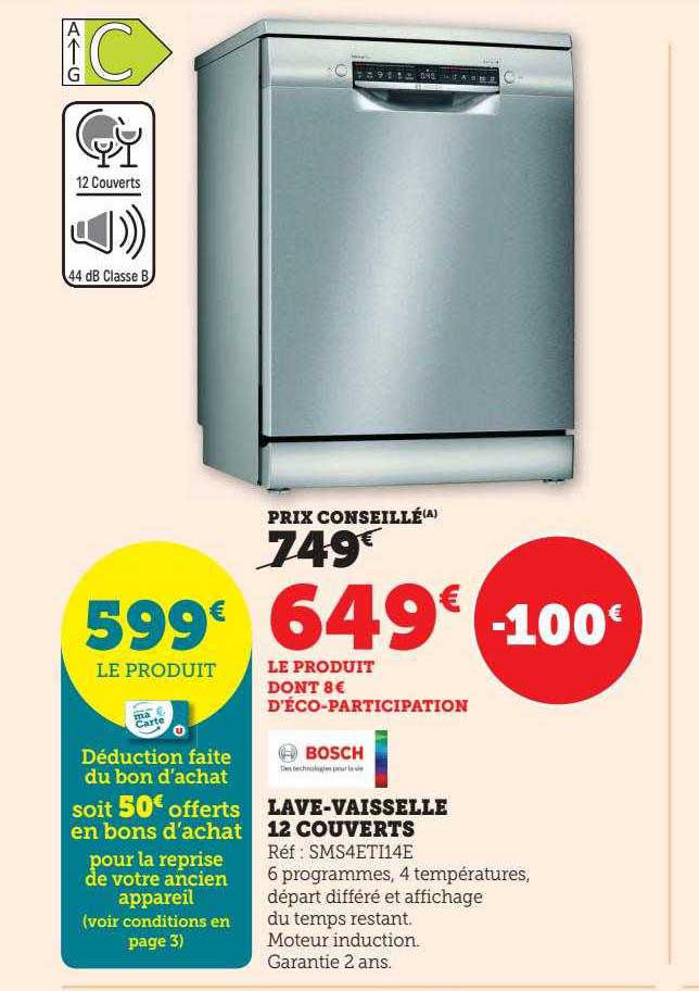 lave-vaisselle 12 couverts bosch