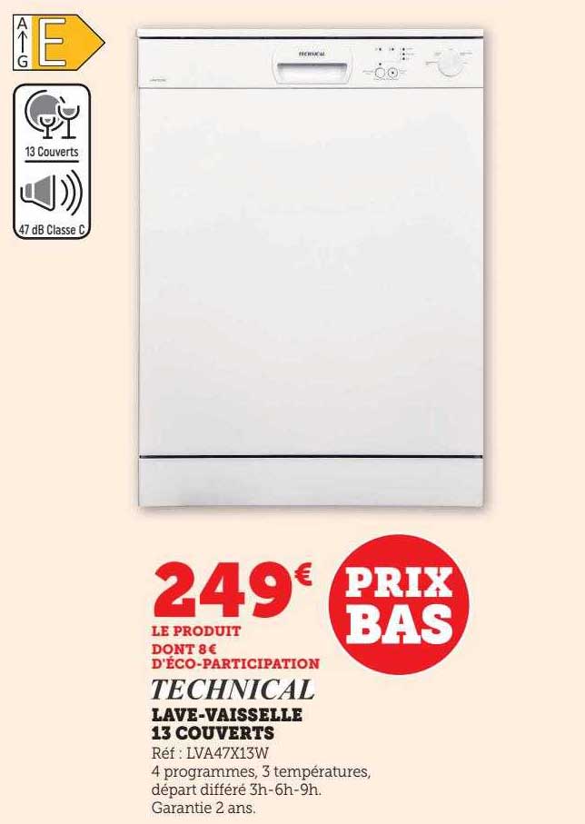 lave-vaisselle 13 couverts technical