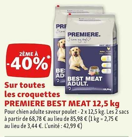 Les Croquettes Première Best Meat 12,5 Kg