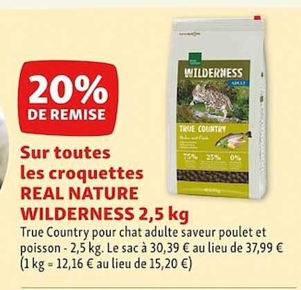 les croquettes real nature wilderness 2,5 kg