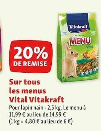les menus vital vitakraft