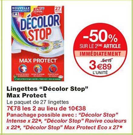 lingettes "décolor stop" max protect
