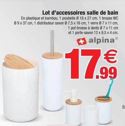 lot d'accessoires salle de bain alpina