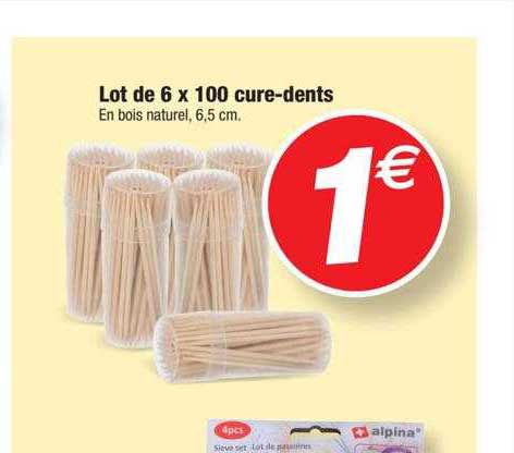 lot de 6 x 100 cure-dents