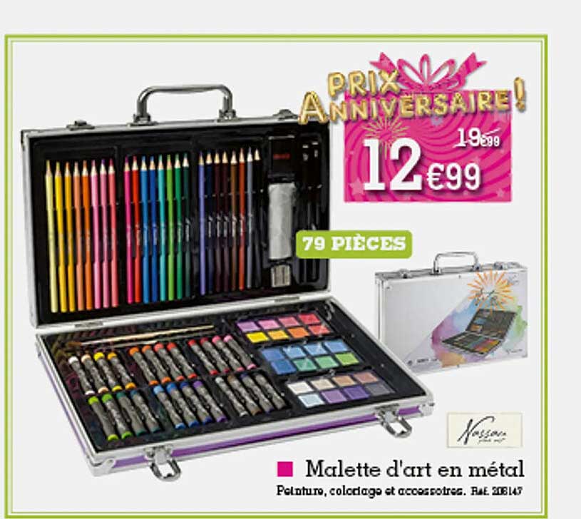 malette d'art en métal