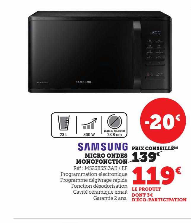 micro ondes monofonction samsung