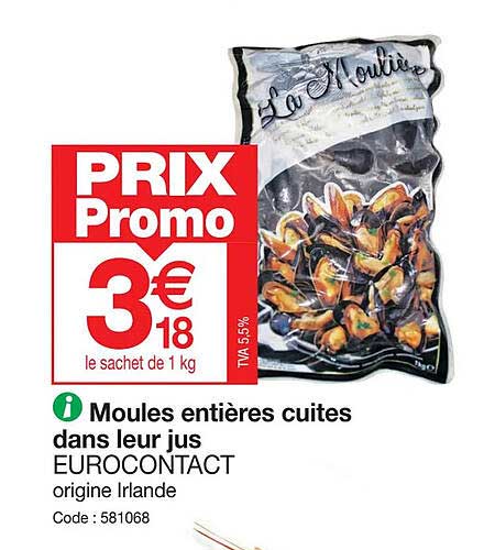 moules entières cuites dans leur jus eurocontact