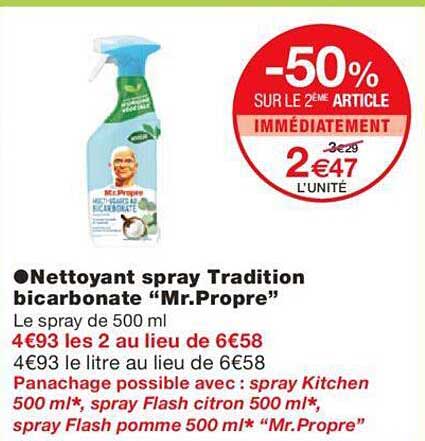 nettoyant spray tradition bicarbonate "mr. propre"