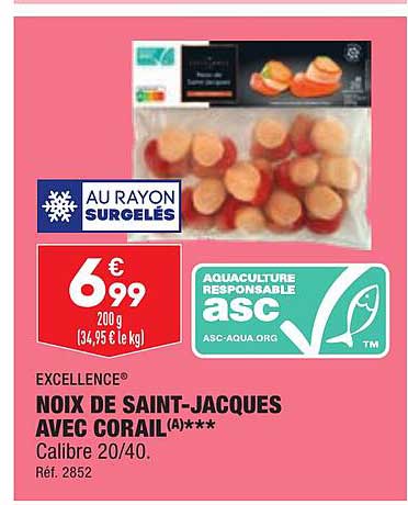 noix de saint-jacques avec corail excellence