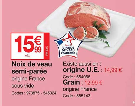 noix de veau semi-parée