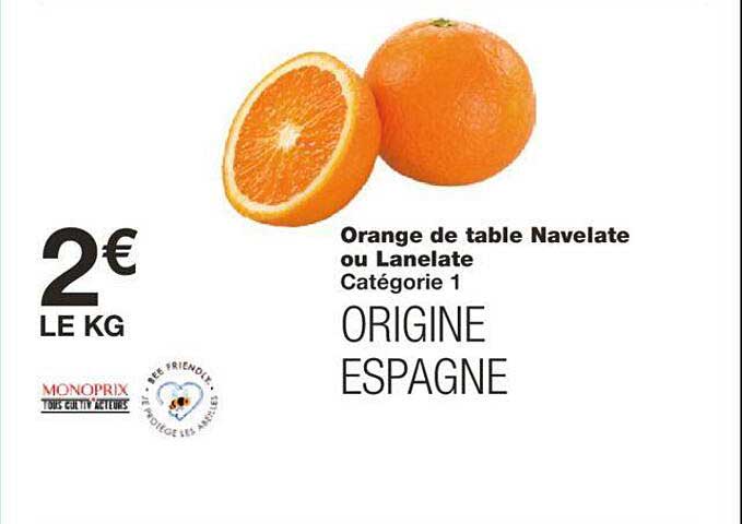 orange de table navelate ou lanelate