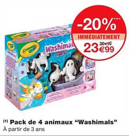 Pack De 4 Animaux "washimals"