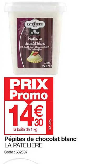 Pépites De Chocolat Blanc La Patelière