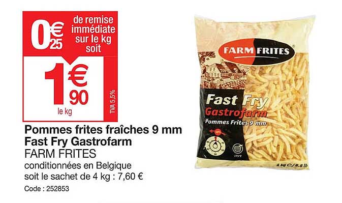 pommes frites fraîches 9 mm fast fry gastrofarm farm frites