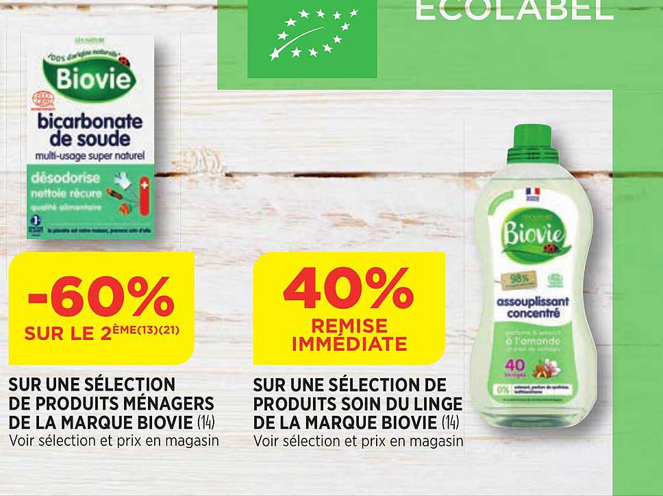 produits ménagers de la marque biovie, produits soin du linge de la marque biovie