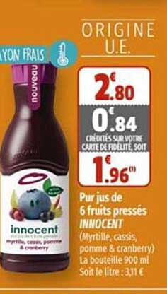 pur jus de 6 fruits pressés innocent