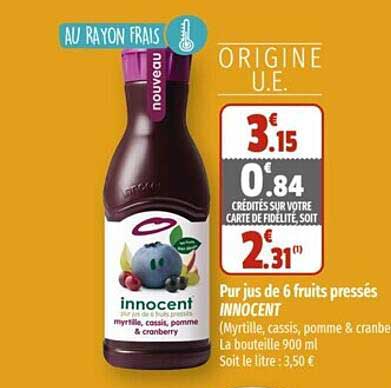 pur jus de 6 fruits pressés innocent