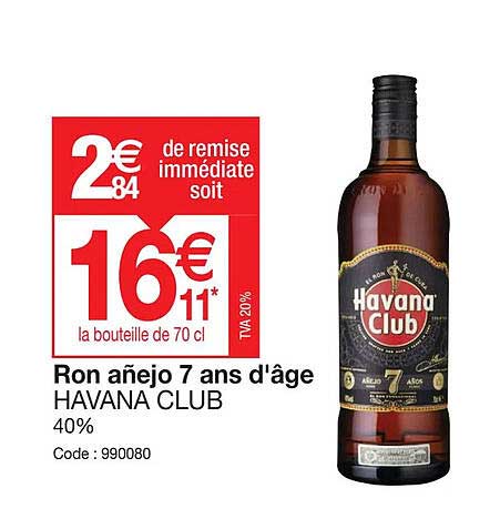 ron añejo 7 ans d'âge havana club