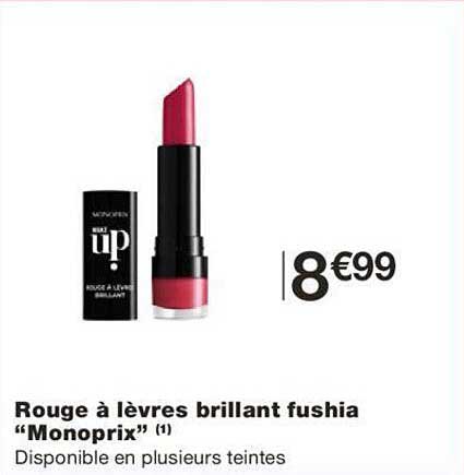 rouge à lèvres brillant fushia "monoprix"