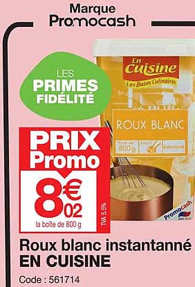 roux blanc instantané en cuisine