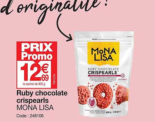 ruby chocolate crispearls mona lisa