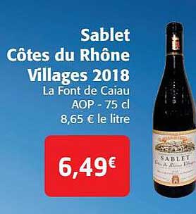sablet côtes du rhône villages 2018 la font de caiau aop
