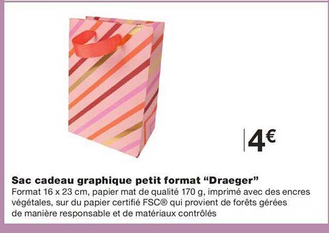 Sac Cadeau Graphique Petit Format "draeger"