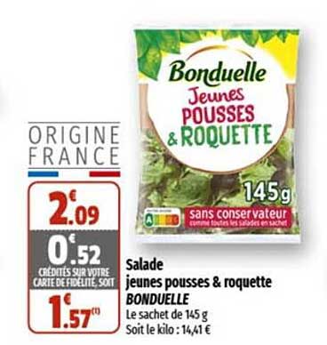 salade jeunes pousses & roquette bonduelle