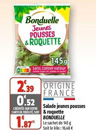 salade jeunes pousses & roquette bonduelle